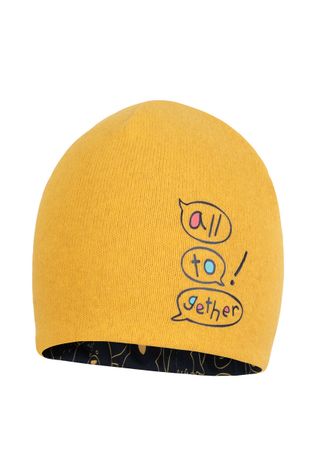 Дитяча двостороння шапка Broel Boris колір жовтий з тонкого трикотажу