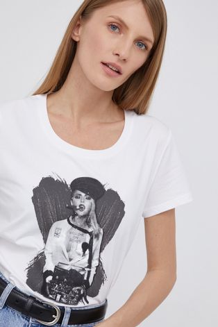 Frieda & Freddies t-shirt női, fehér