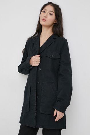 Джинсова куртка Brixton жіноча колір чорний перехідна