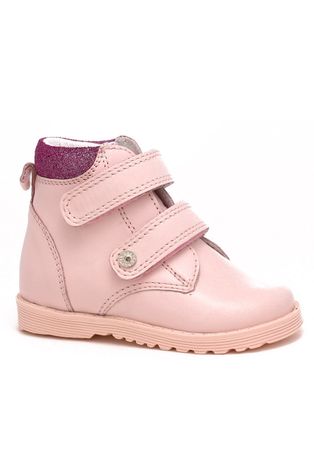 Дитячі шкіряні туфлі Bartek колір рожевий