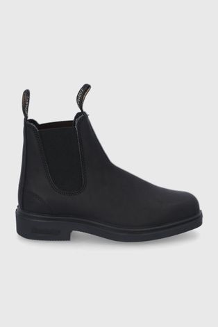 Kožené kotníkové boty Blundstone 063 dámské, černá barva, na plochém podpatku
