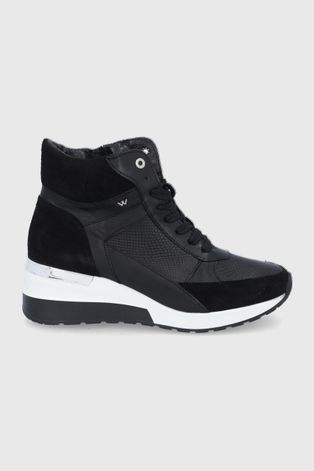 Δερμάτινα παπούτσια Wojas χρώμα: μαύρο
