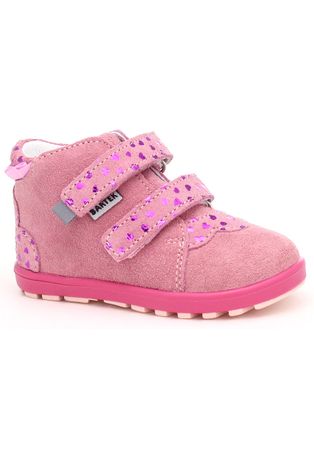 Дитячі замшеві туфлі Bartek колір рожевий