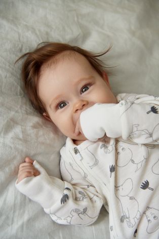 Reima Półśpiochy niemowlęce Moomin Somnig kolor biały