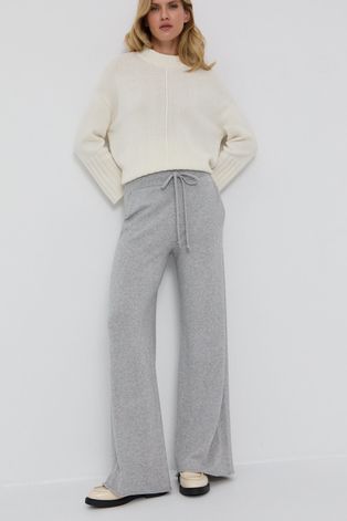 Панталон Liviana Conti дамски в сиво с изчистен дизайн