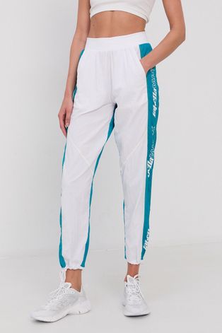 Kalhoty LaBellaMafia dámské, bílá barva, s potiskem