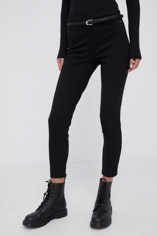 Панталон XT Studio дамски в черно с кройка по тялото, със стандартна талия