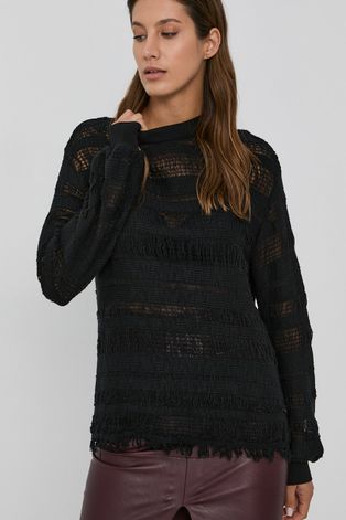 Пуловер Nissa дамски в черно от лека материя
