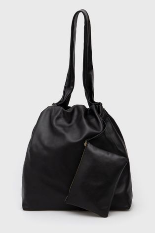 Kožená kabelka Liviana Conti čierna farba