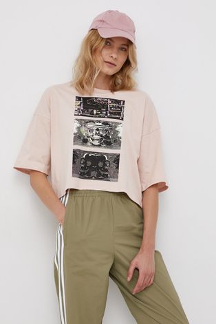 Volcom T-shirt bawełniany x Animoscillator kolor różowy