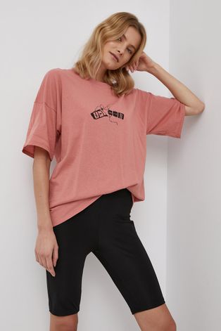 Volcom T-shirt bawełniany kolor różowy
