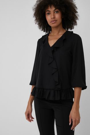 XT Studio bluza femei, culoarea negru, neted
