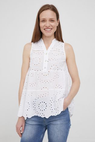 Βαμβακερή μπλούζα Frieda & Freddies γυναικεία, χρώμα: άσπρο