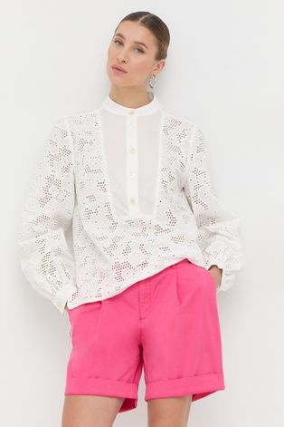 Βαμβακερή μπλούζα Custommade γυναικεία, χρώμα: άσπρο