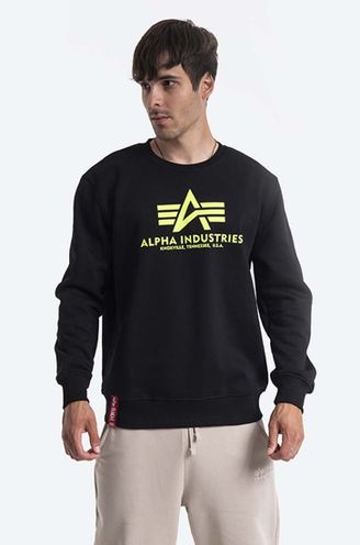 Alpha Industries sweatshirt Alpha Industries Basic Sweater 178302NP 478  men's black color | buy on PRM