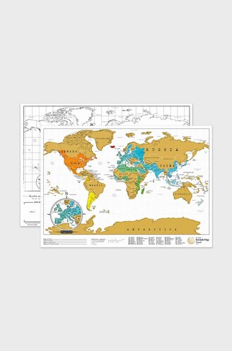 Mappamondo Grattare Mappamondo Da Grattare Luckies - Mappa Del Mondo Per Viaggiatori, Decorazione Scrivania Mappa Del Mondo Con Puntine