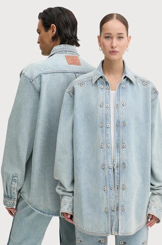 Veste Denim Y2K Statements Couleur Orange/pêche - Boutons Argentés - Taille L - Occasion Très Bon état