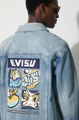 Evisu Embroidery Denim Jacket in Blue | SVD USA