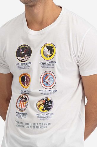 Alpha Industries cotton T-shirt Apollo Mission white color | buy on PRM