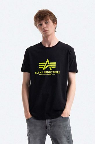 Alpha Industries cotton t-shirt black buy color PRM | on