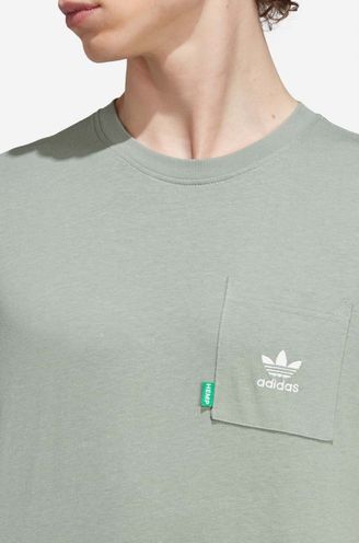 adidas T-shirt ESS+ TEE H men\'s green color | buy on PRM