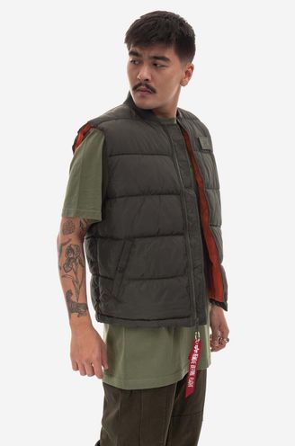 Alpha Industries vest Puffer Vest men\'s green color | buy on PRM | Übergangsjacken