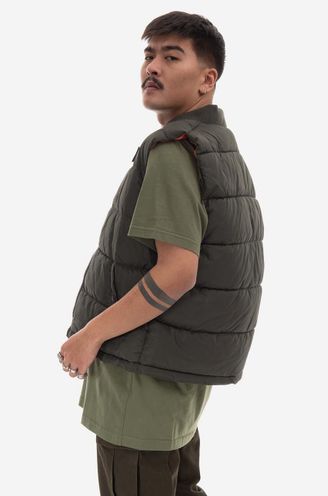 men\'s Puffer green on Alpha Industries PRM Vest vest | buy color