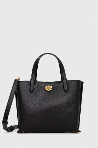 Coach torebka skórzana Willow Tote 24 kolor czarny | Answear.com