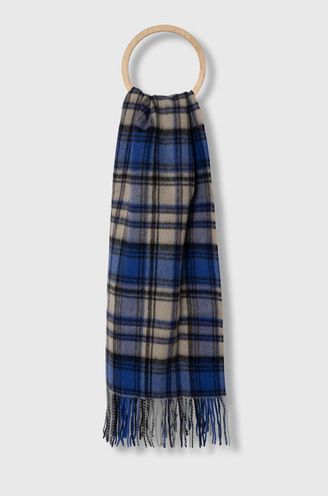 Ader Error wool scarf Revint Plaid Muffler blue color BMADFWAC0401