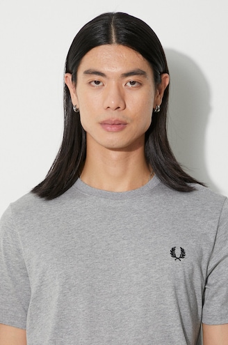 Tシャツ・カットソー FRED PERRY SS25 (FP M1600 53 X06) Fred Perry cotton t-shirt men's gray color M1600.420 at PRM US