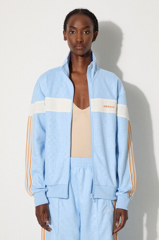 adidas Originals sweatshirt Tracksuit Jacket women's blue color
