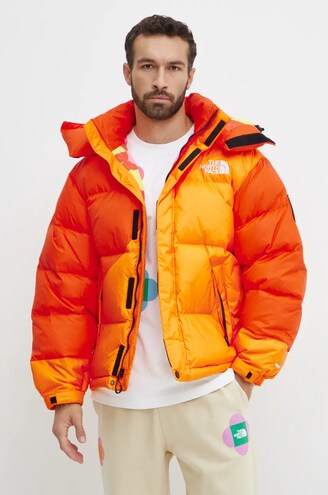 The North Face down jacket TNF x Yinka Ilori orange color