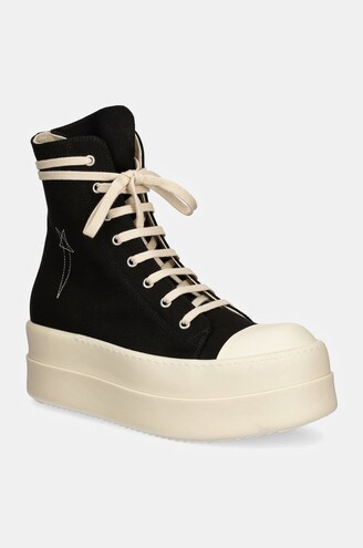 【RICK OWENS】スエードトリム デニム ハイトップスニーカー Rick Owens SNEAKERS ハイカットレザー