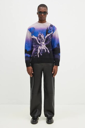 aries mirage☆warm over highneck pullover Aries woolen jumper Pegasus Knit men's violet color AR2004002 at
