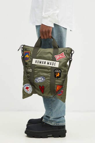 バッグ Human Made Badge Helmet Bag Olive Human Made - Helmet Bag | HBX - Globally Curated Fashion and