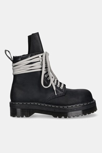 Rick Owens DRKSHDW leather hiking boots x Dr. Martens Quad Sole