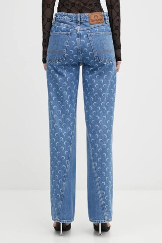 Marine Serre jeans Moon Laser Denim Baggy WPA169ACDEN0002 at PRM US