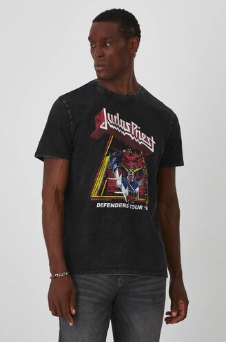 T-shirt bawełniany męski Judas Priest kolor szary | zamów na