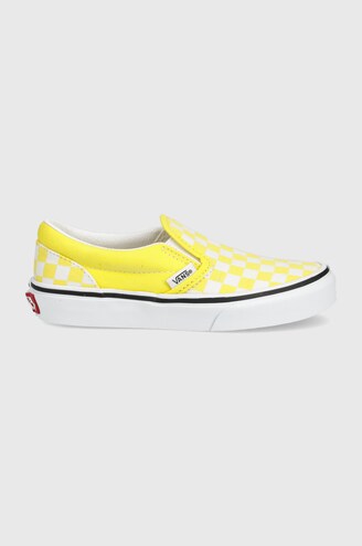 bright yellow checkered vans