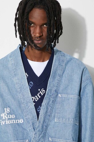 Kenzo denim jacket by Verdy Kimono men's blue color FE55DM1426H4 Kenzo denim jacket by Verdy Kimono men's blue color FE55DM1426H4
