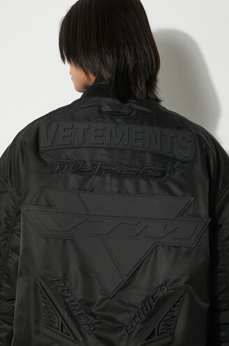 VETEMENTS bomber jacket Blackout Racing Bomber Jacket men's black