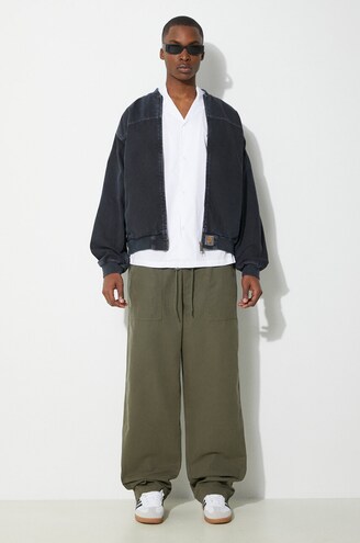 Vans cotton trousers Premium Standards Easy Trouser LX green color