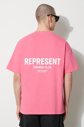 Tシャツ・カットソー REPRESENT Men T-shirt Pink OCM41201 518 Represent REPRESENT OWNERS CLUB SCRIPT T-SHIRT Pink | BSTN Store