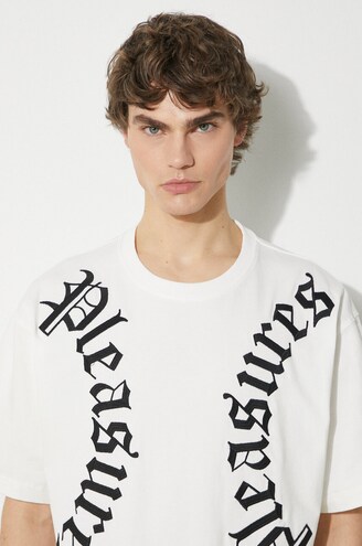 Tシャツ・カットソー PLEASURES Men T-shirt White P25SK007 WHITE PLEASURES cotton t-shirt Harness Heavyweight T-Shirt men's