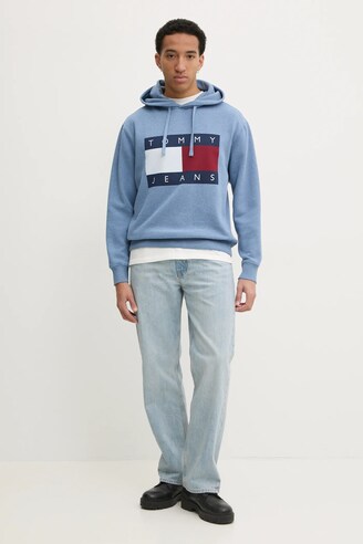 TOM TAILOR Denim Taglio Rilassato Denim Men's Relaxed Fit Hoodie Felpa con Cappuccio con Stampa sul Retro, 29999-Nero, l Uomo TOM TAILOR Denim Taglio Rilassato Denim Men's Relaxed Fit Hoodie Felpa con Cappuccio con Stampa sul Retro, 29999-Nero, l Uomo