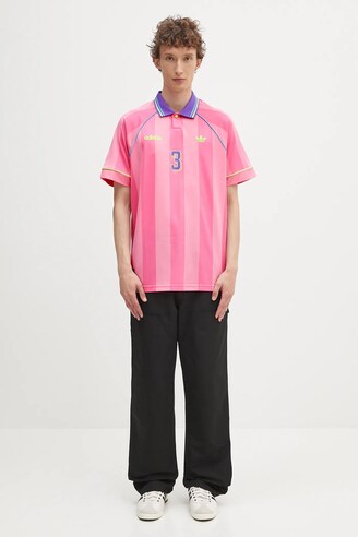 adidas Originals polo shirt Jcquard Jersey pink color