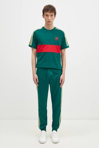 adidas Originals cotton t-shirt 3S PANEL men's green color JD4277 adidas Originals cotton t-shirt 3S PANEL men's green color JD4277