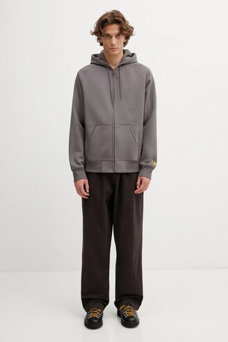 Carhartt WIP sweatshirt Hooded Chase Jacket gray color hooded