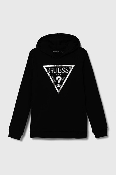 Дитяча бавовняна кофта Guess колір чорний