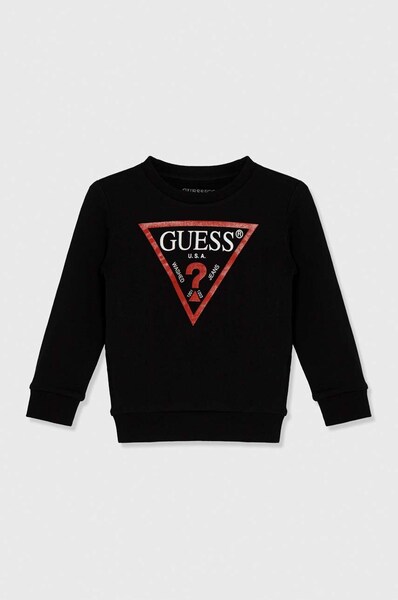 Дитяча бавовняна кофта Guess колір чорний